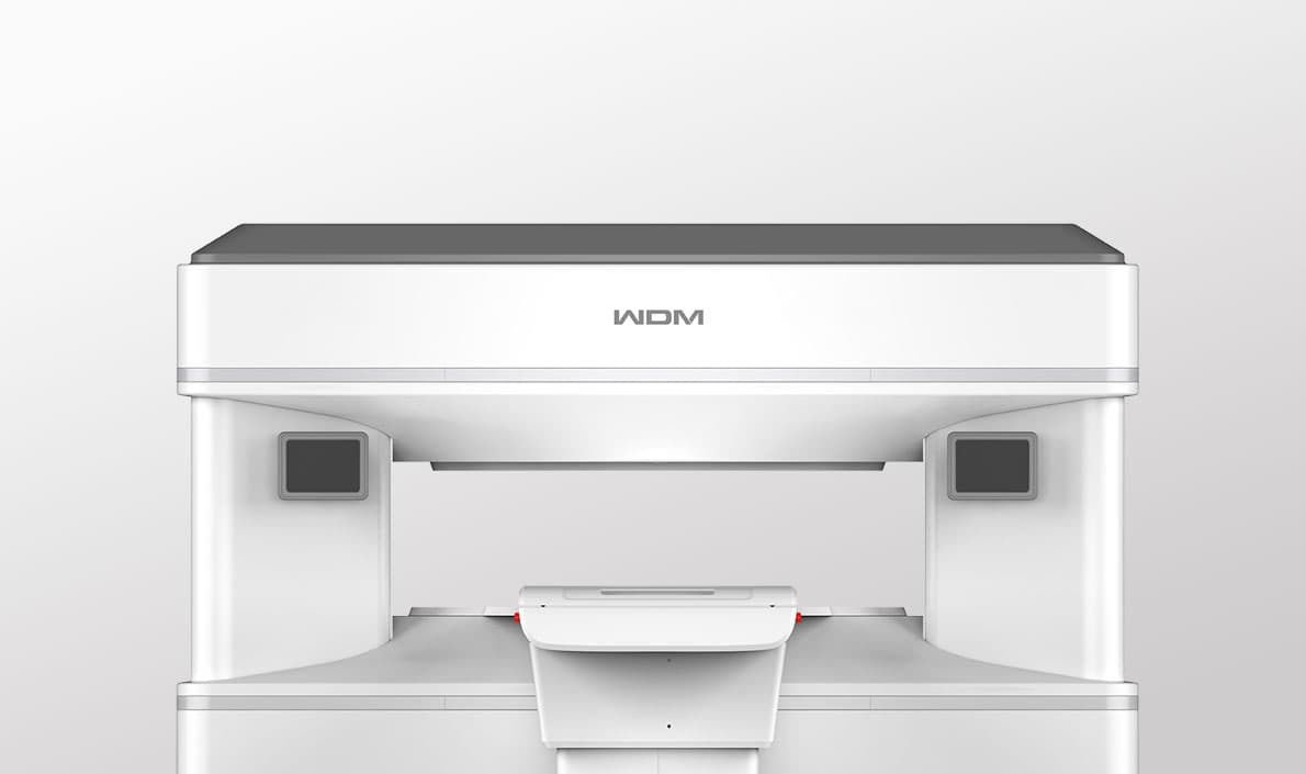 i_Open 0.5T MRI Sistemi Ön Görünüm — Açık Mimari, Çift Sütunlu Yapı